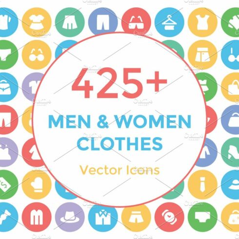 425+ Men and Women Clothes Icons cover image.