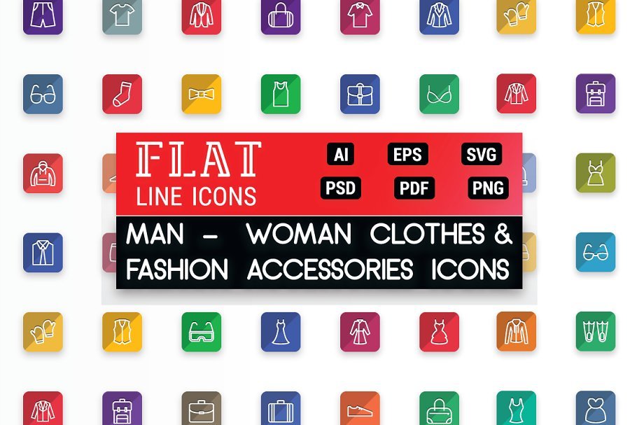 Clothes & Fashion Accessories Icons preview image.