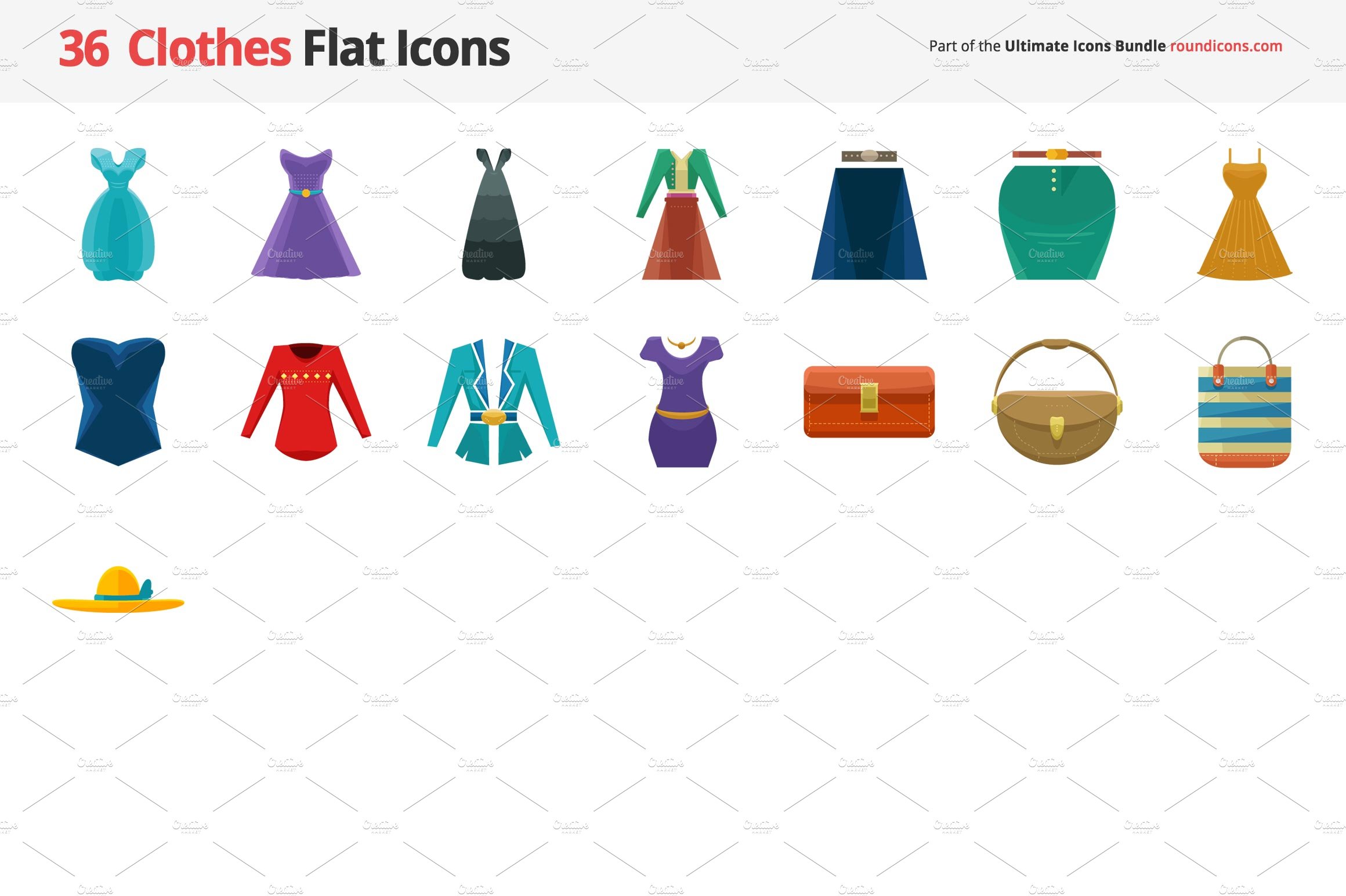 clothes flat icons slide 1 458