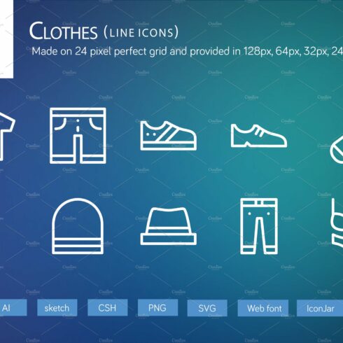 44 Clothes Line Icons cover image.