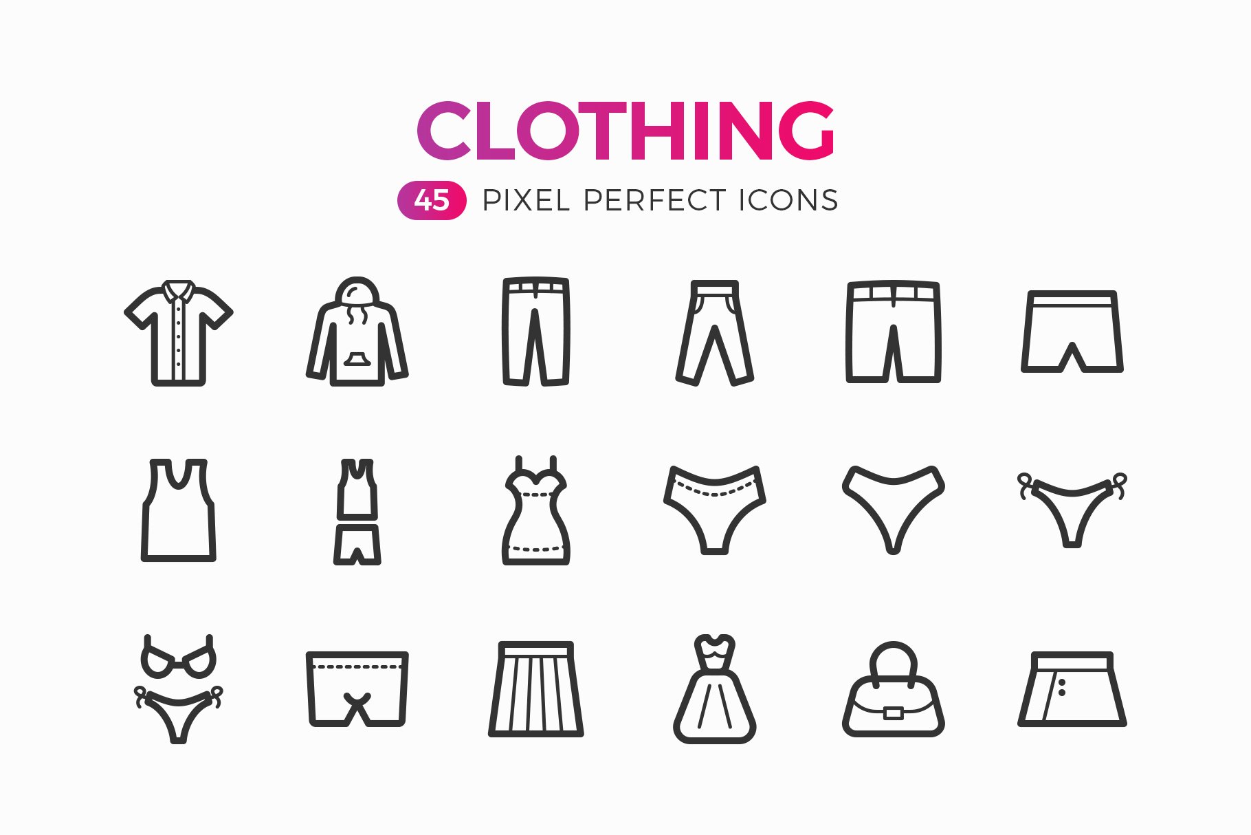 Clothes & Accessory Line Icons Pack cover image.