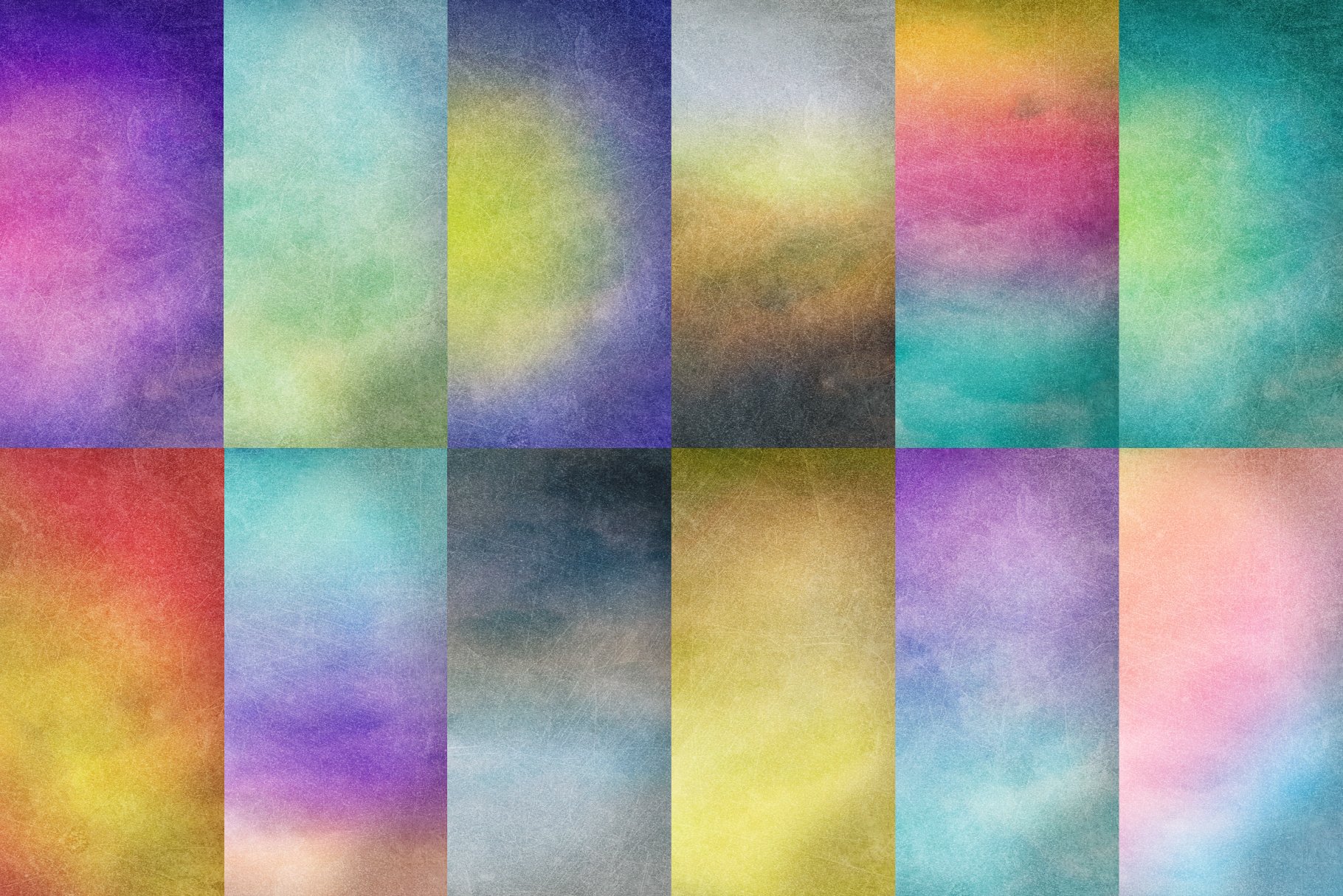 Set of 12 Grunge Gradient Textures cover image.