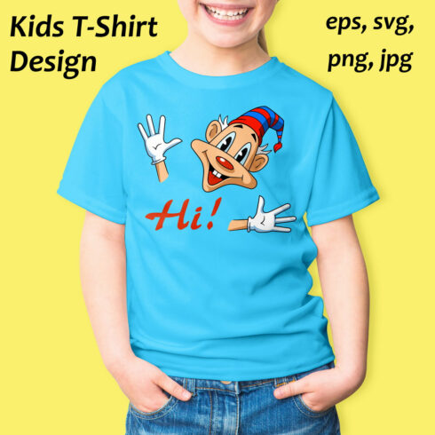 Funny Clown Sublimation Kids T-Shirt Design cover image.
