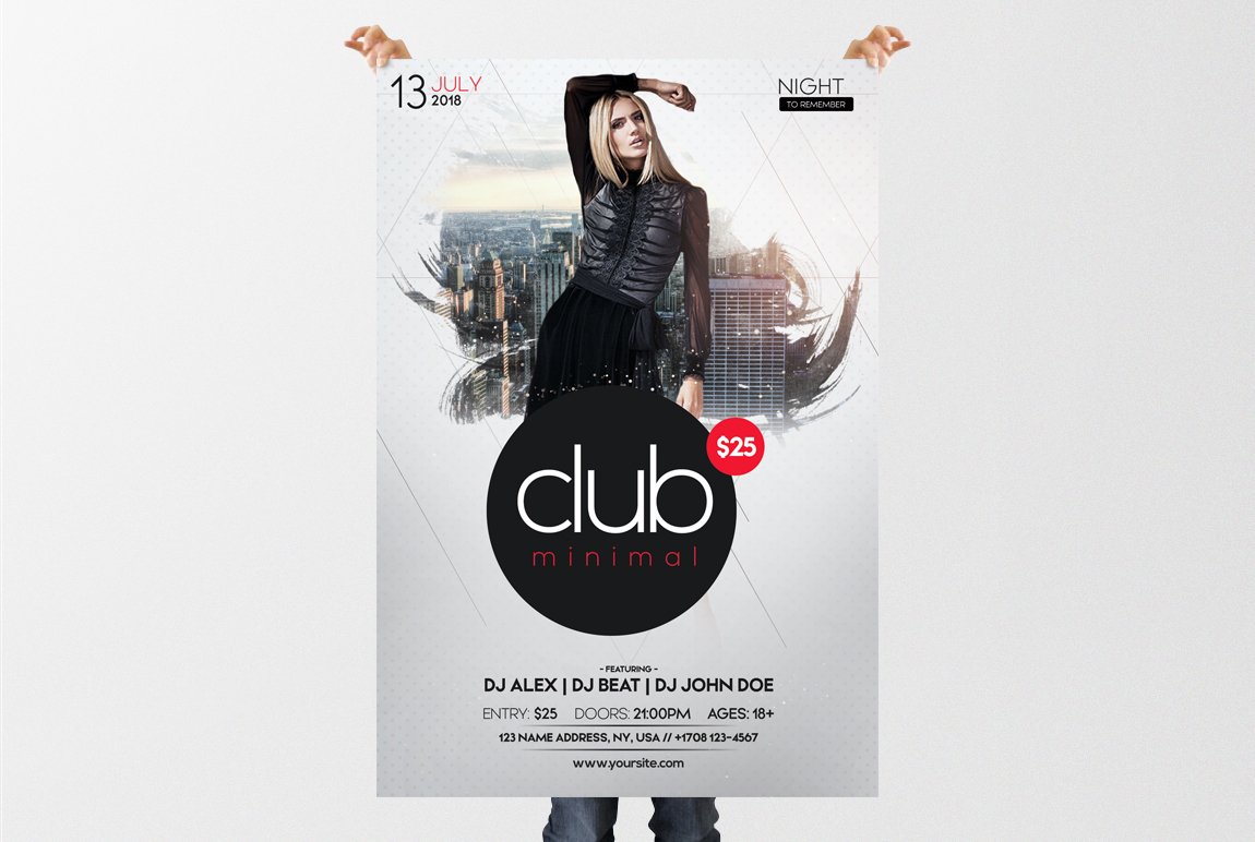 Club Minimal - PSD Flyer Template preview image.