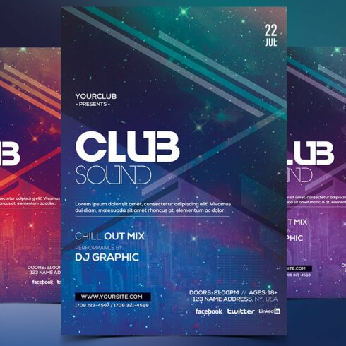 Club Sound - PSD Flyer Template cover image.