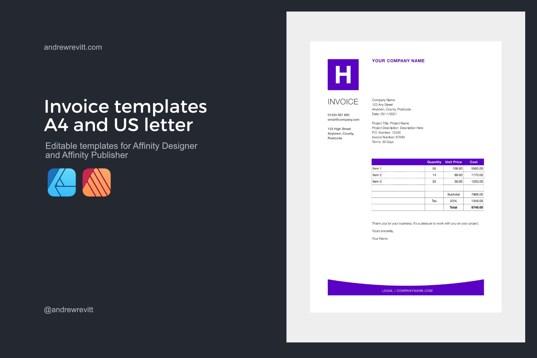 Invoice templates for Affinity cover image.