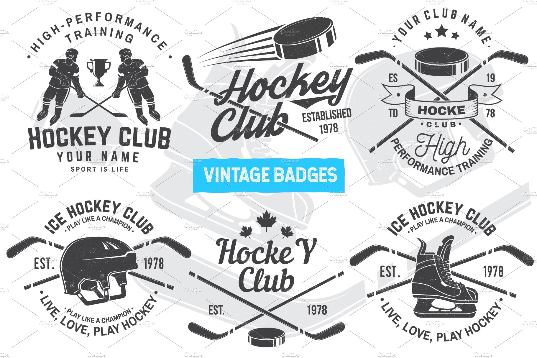 Ice Hockey Club Badges and Labels cover image.