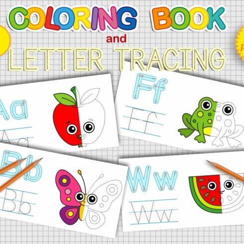 ABC coloring book and letter tracing cover image.