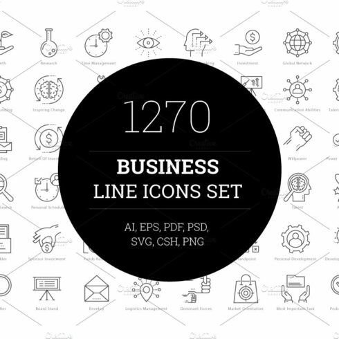 1270 Business Line Icons cover image.