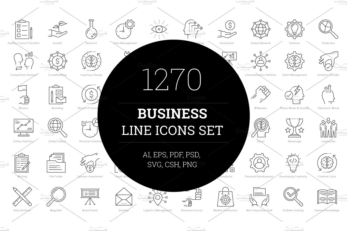 1270 Business Line Icons cover image.