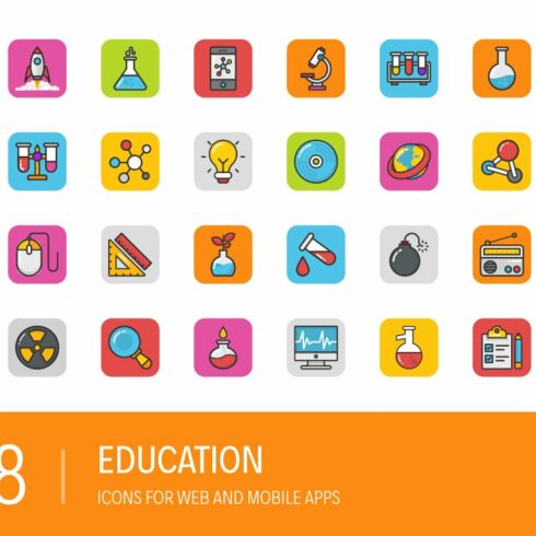 208 Education Icons cover image.