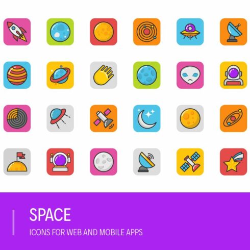 80 Space Icons cover image.