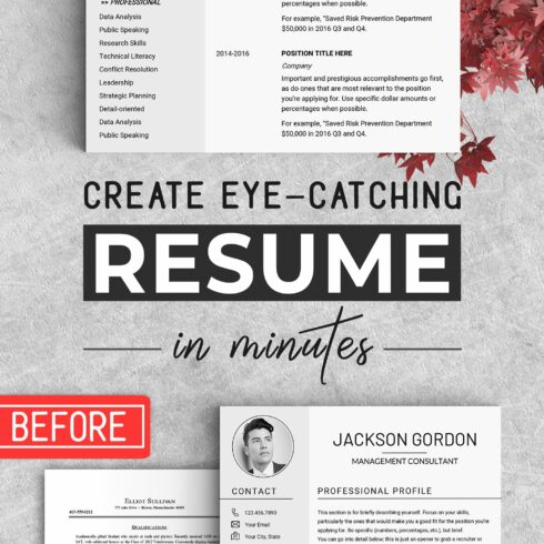 Professional RESUME TEMPLATE / JG cover image.