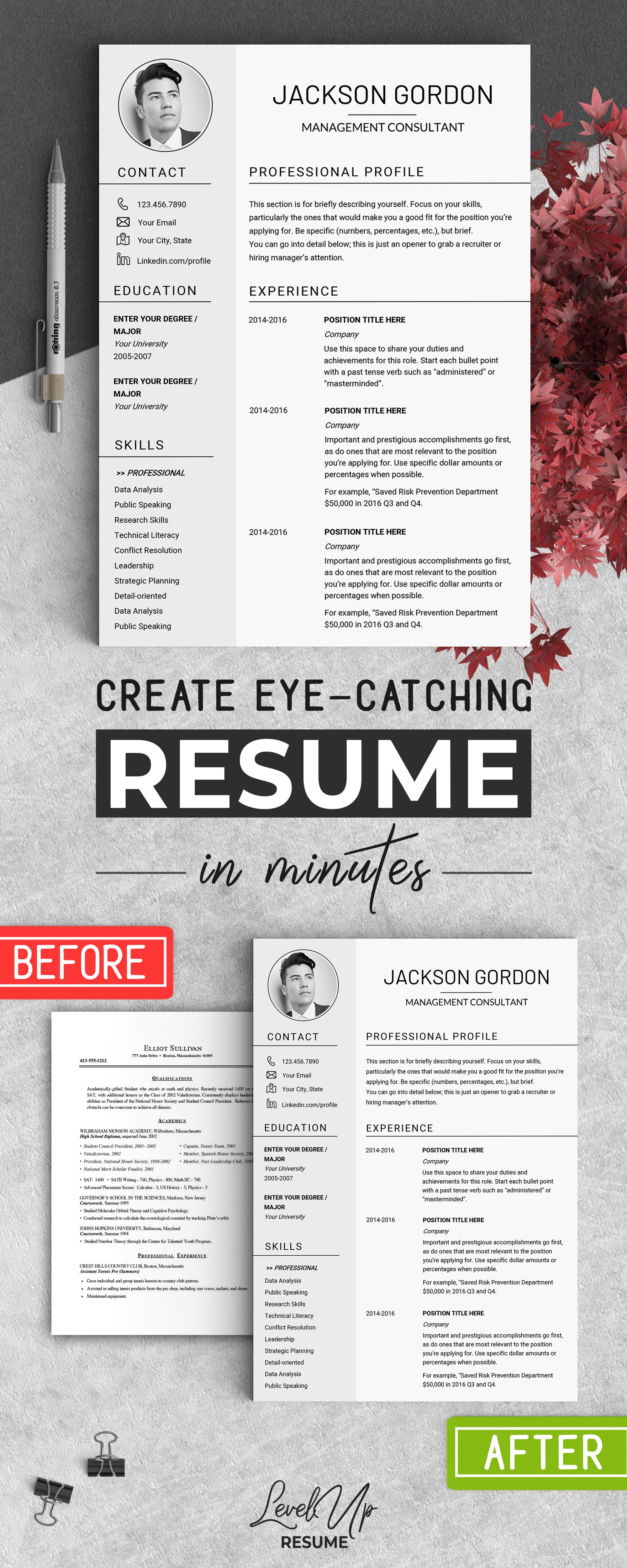 Professional RESUME TEMPLATE / JG cover image.