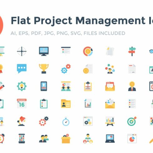 267 Flat Project Management Icons cover image.