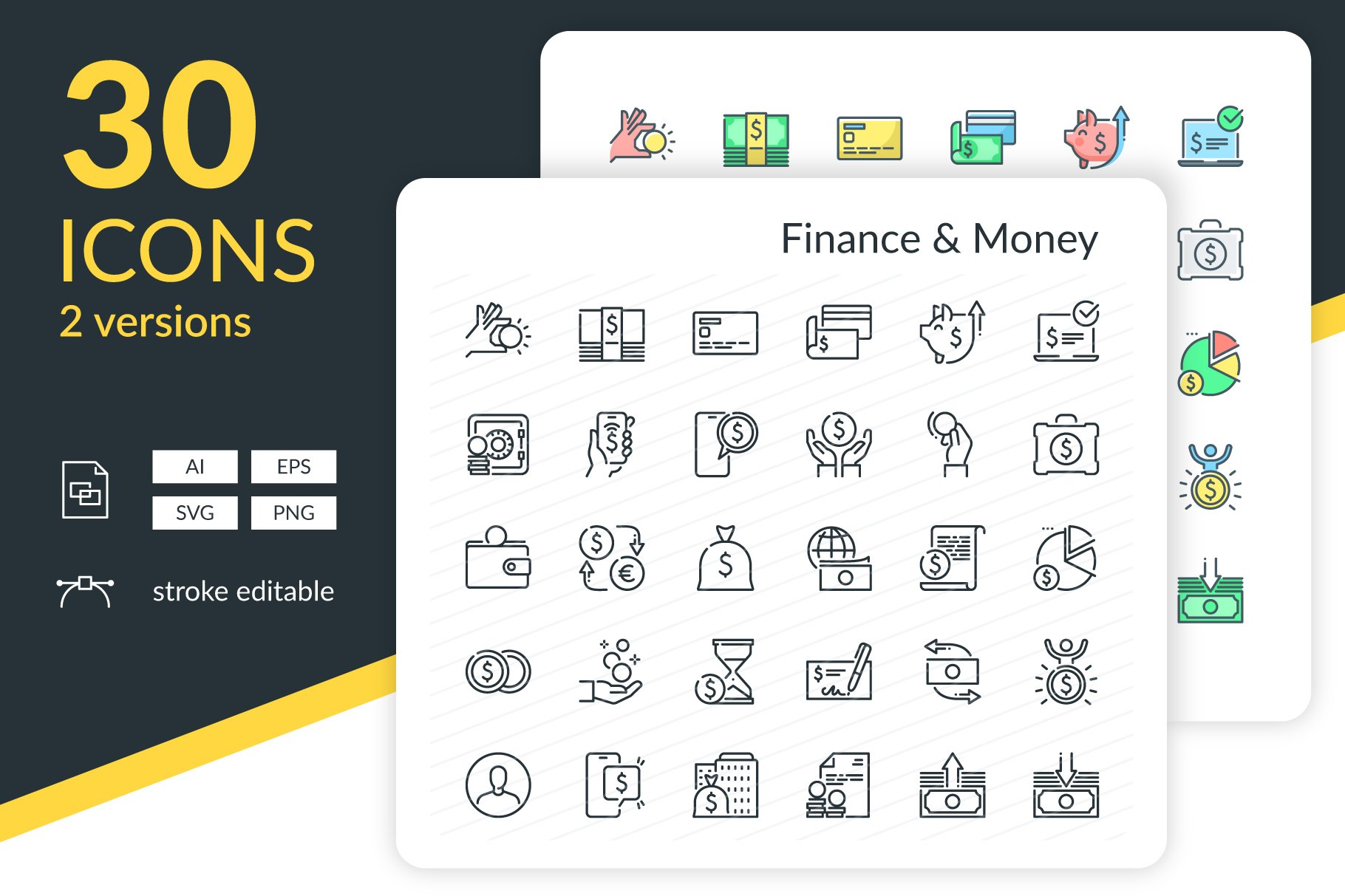 Finance icons cover image.