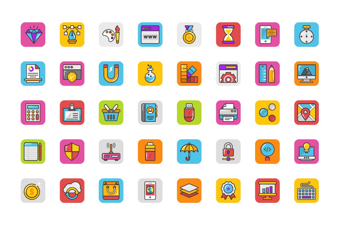 208 Web Design and Development Icons preview image.
