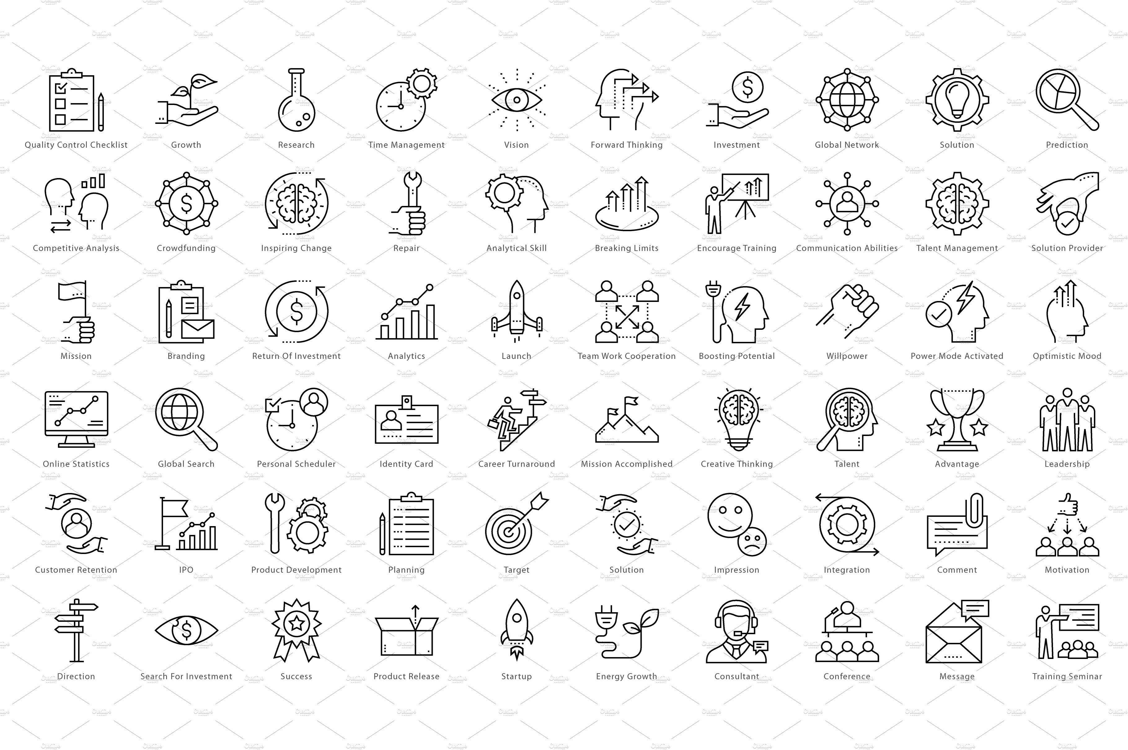 1270 Business Line Icons preview image.