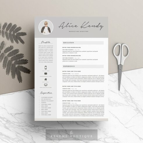 Resume Template 4 pages | Charming cover image.
