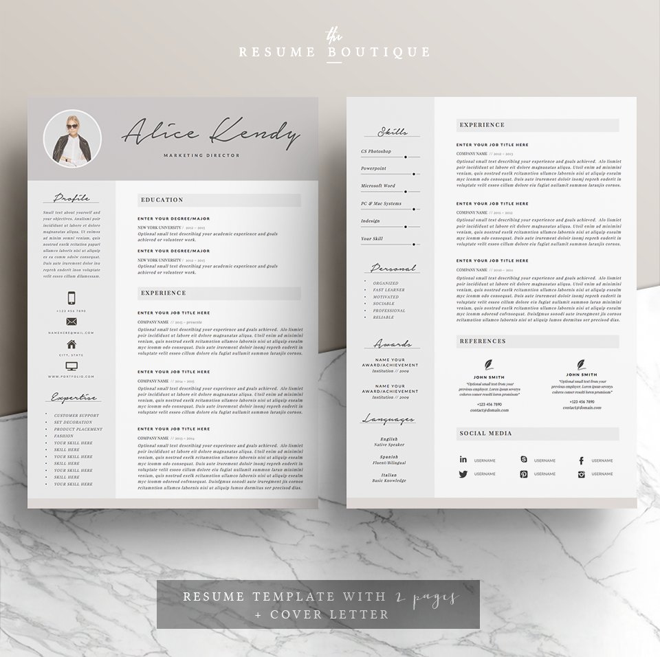 Resume Template 4 pages | Charming preview image.