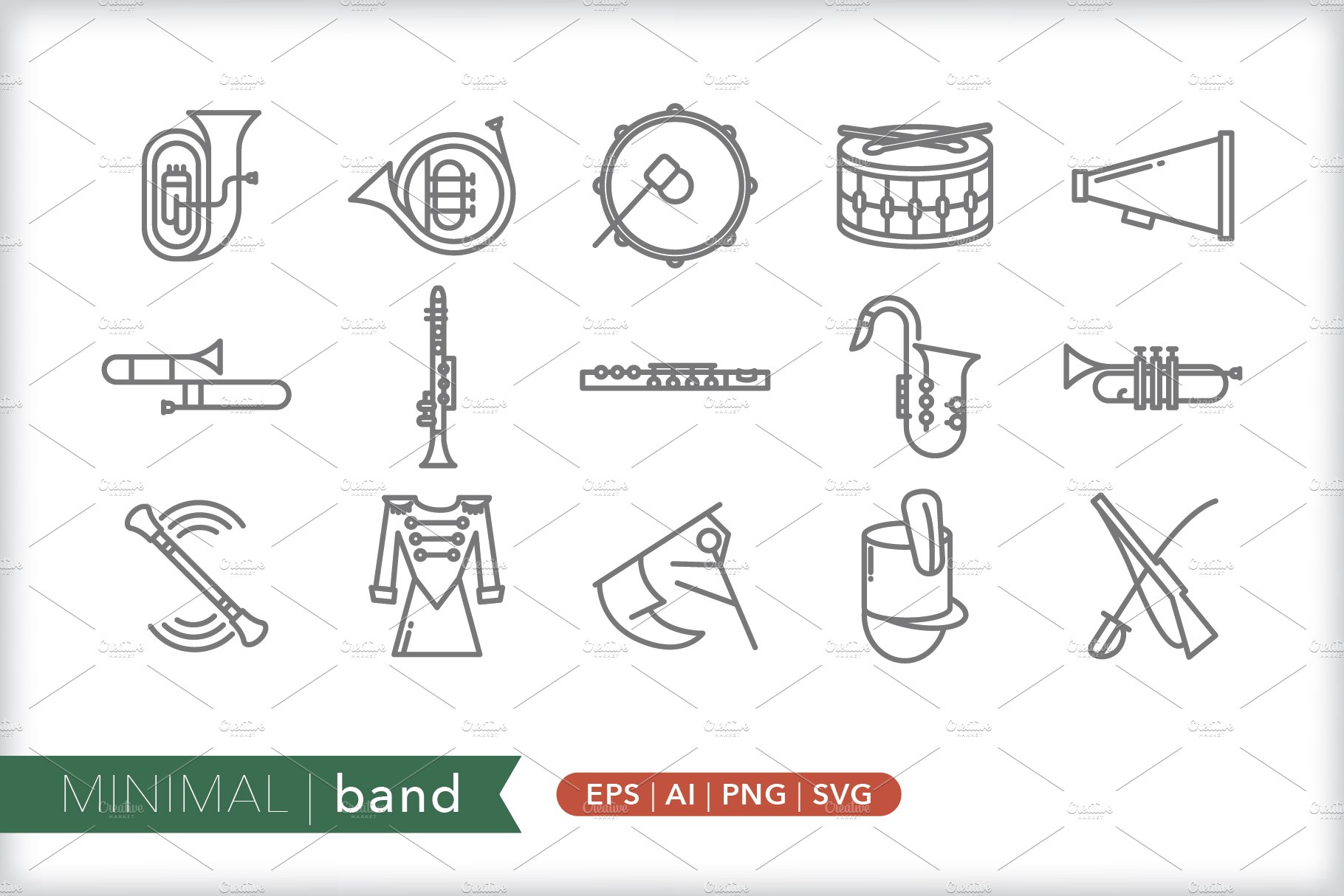 Minimal band icons cover image.