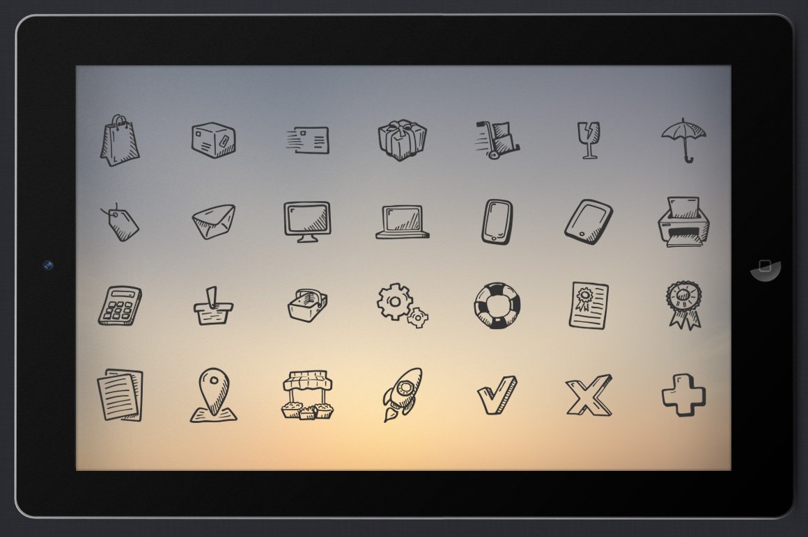 e-Commerce - Hand Drawn Icons preview image.