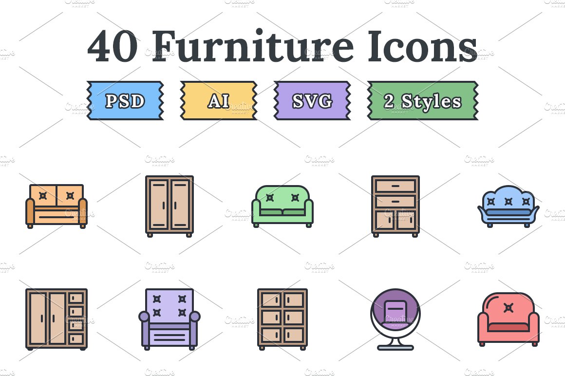 Furniture – Epic landing page icons cover image.