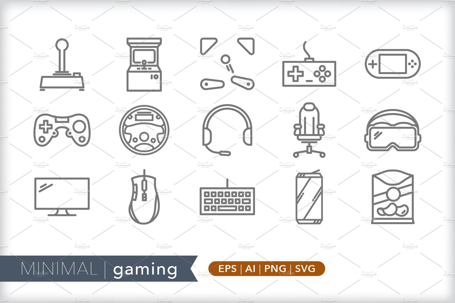 Minimal gaming icons cover image.