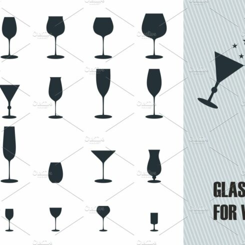 Glasses for wine icons cover image.