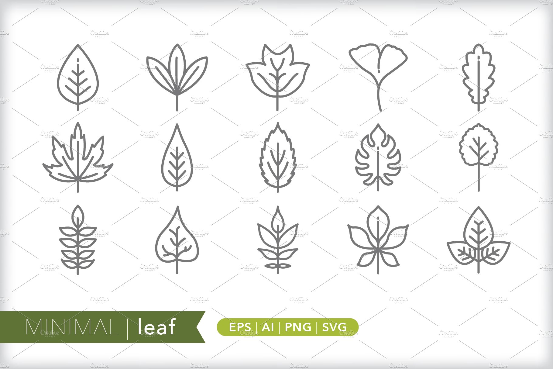 Minimal leaf icons cover image.