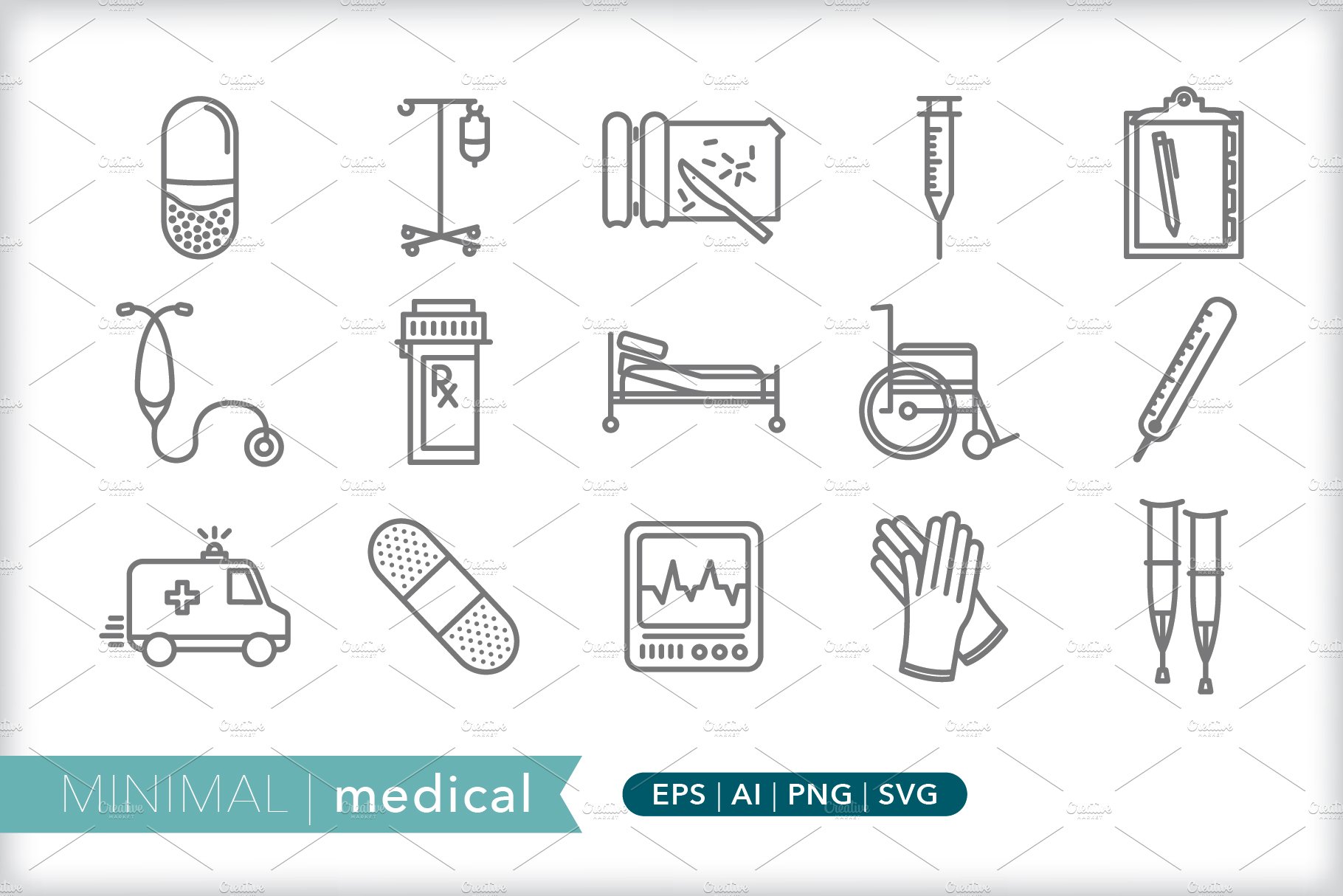 Minimal medical icons cover image.