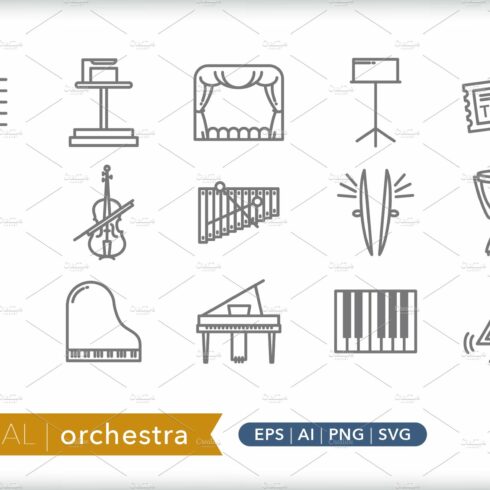 Minimal orchestra icons cover image.