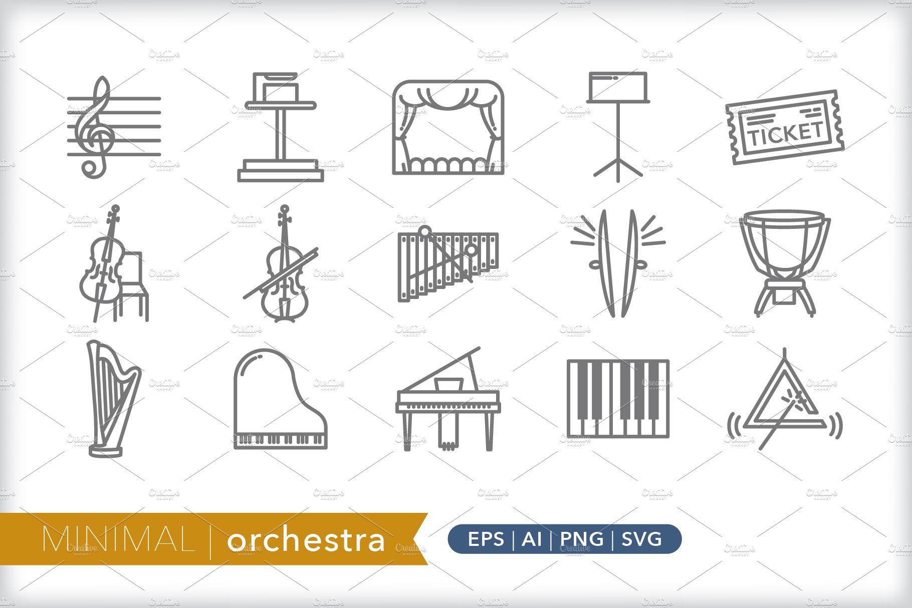 Minimal orchestra icons cover image.