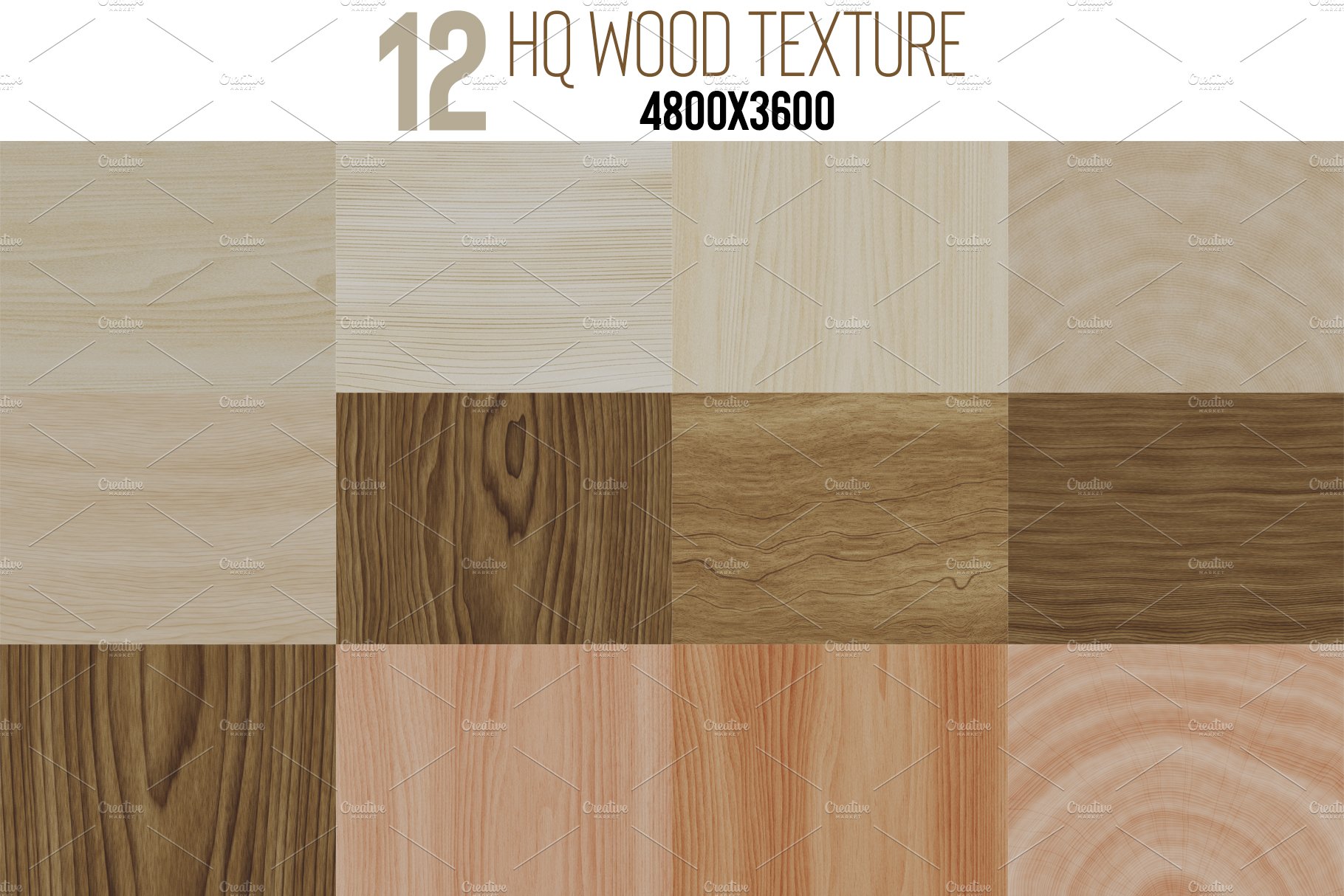 12 HQ Wood Texture Set cover image.