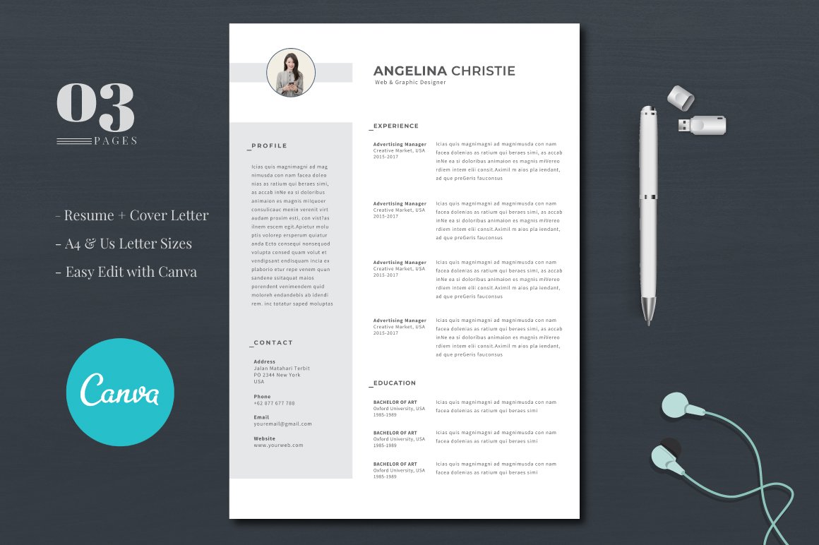 Minimalist Resume Vol.02 - Canva cover image.