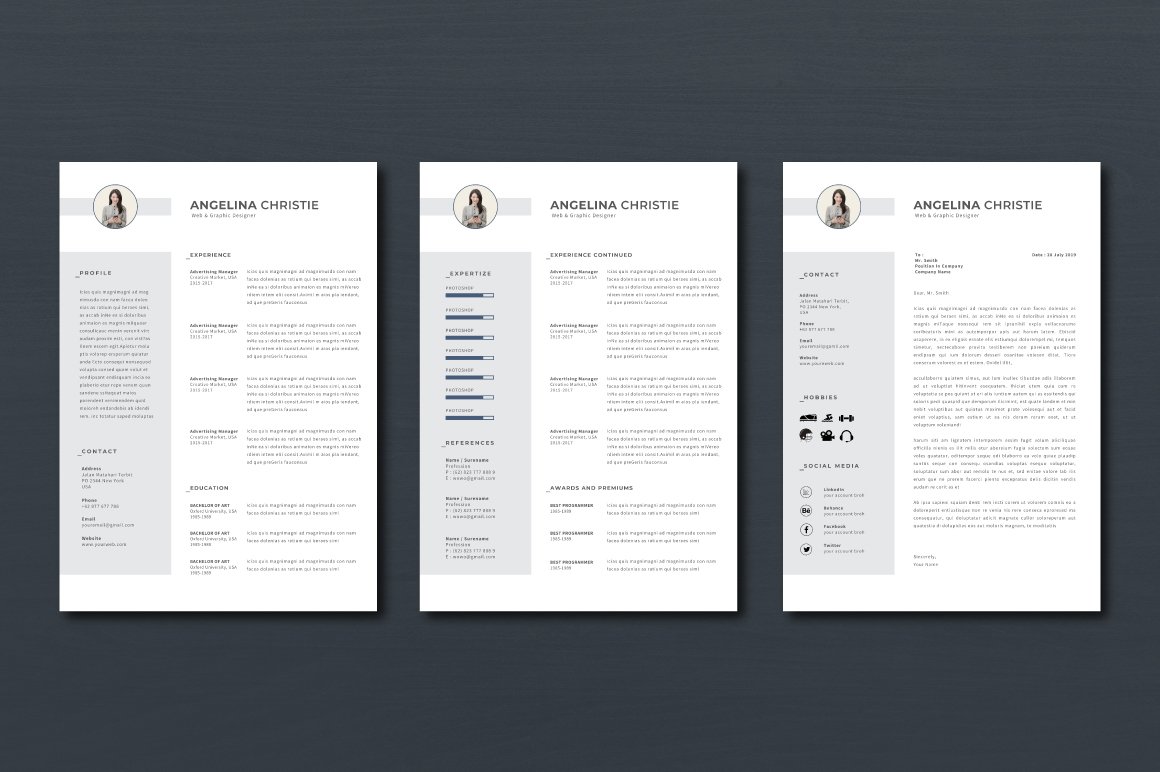 Minimalist Resume Vol.02 - Canva preview image.