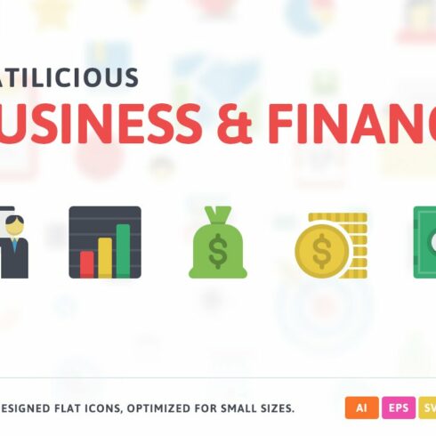 Business & Finance Flat Icons cover image.