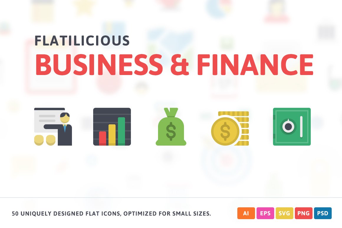Business & Finance Flat Icons cover image.