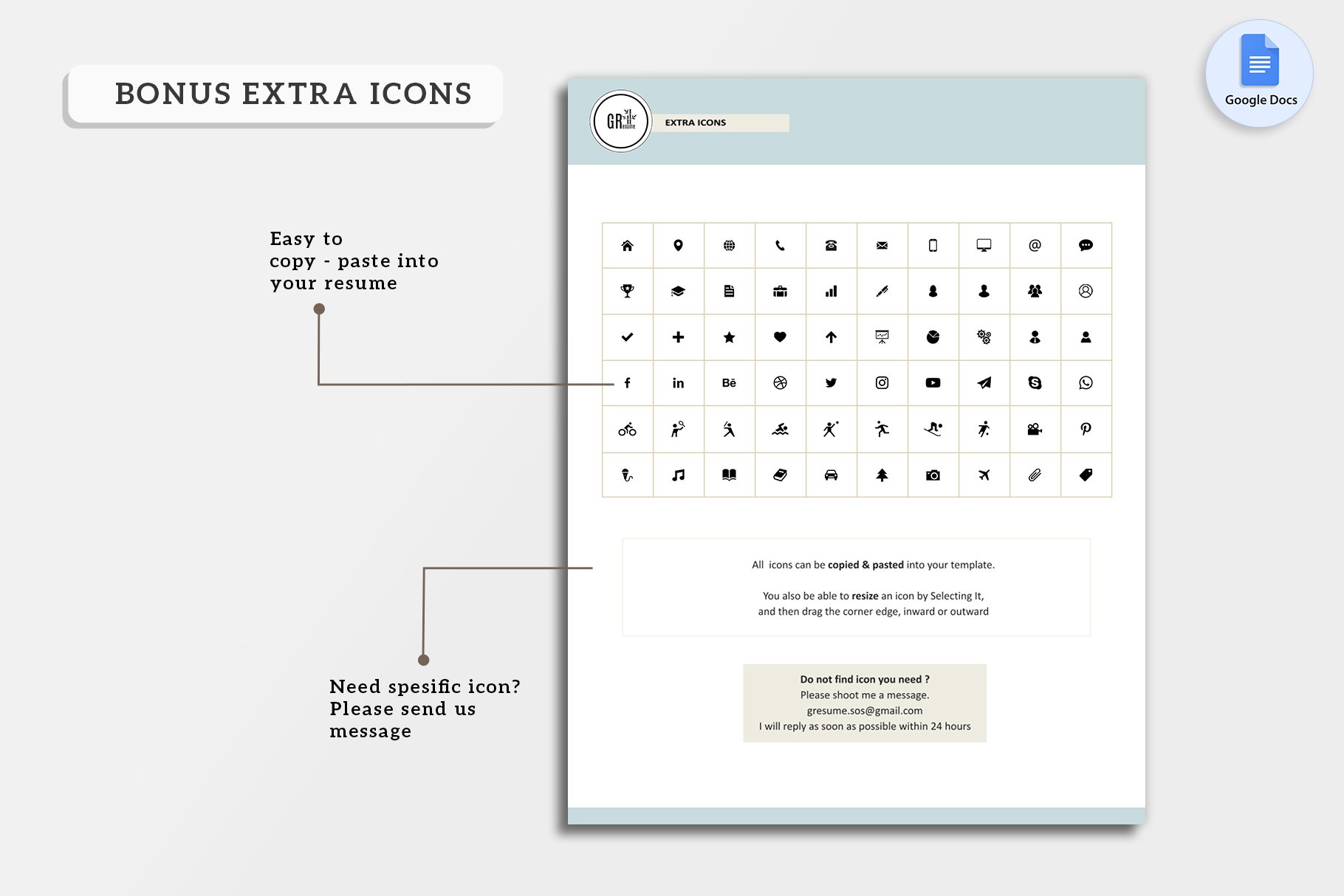 cm resume template 5 icons 153