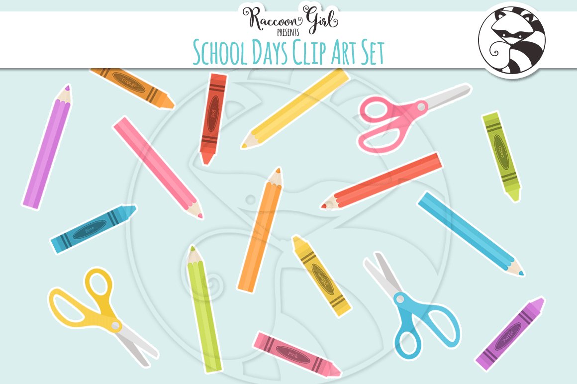 School Days Clipart Set preview image.