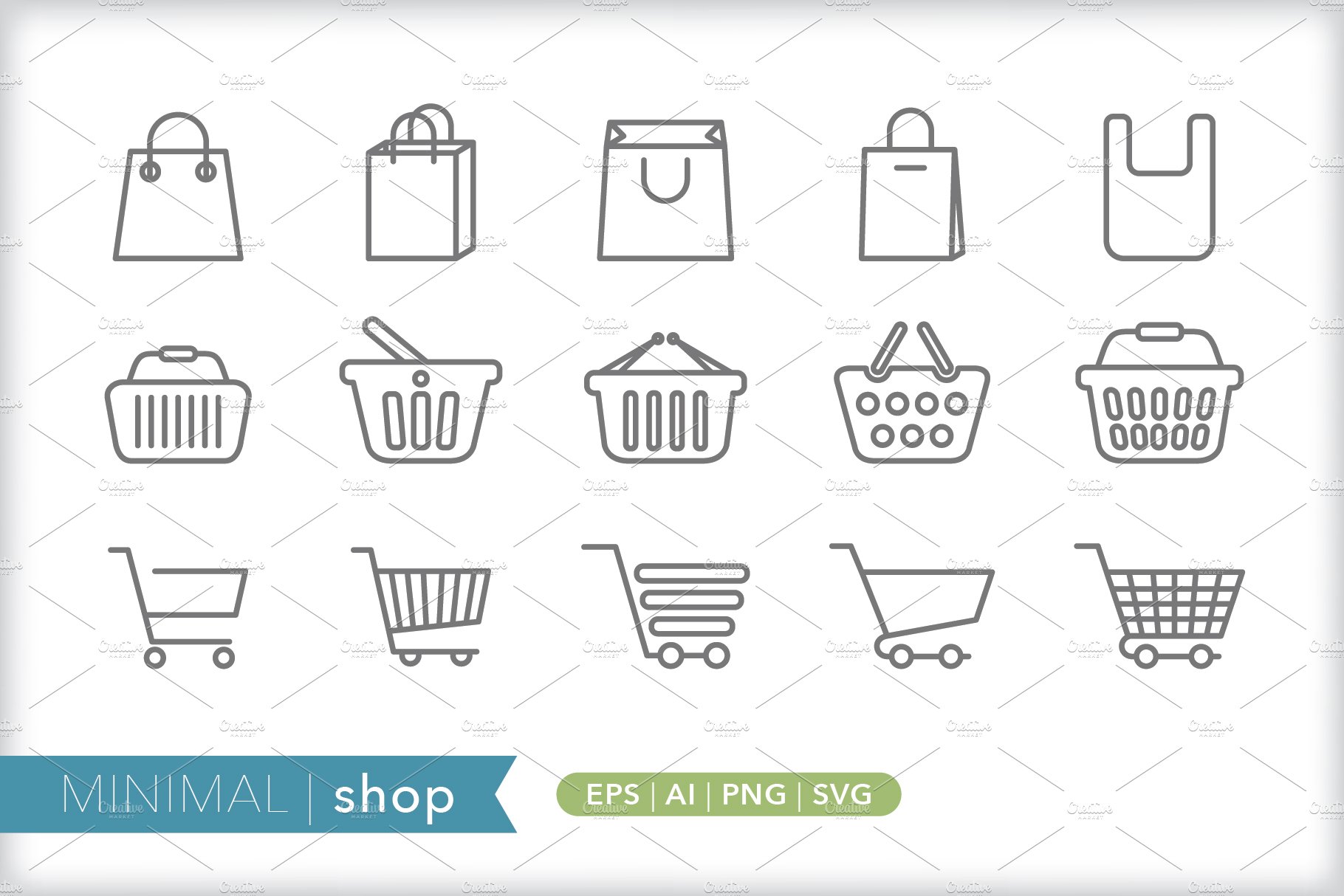 Minimal shop icons cover image.