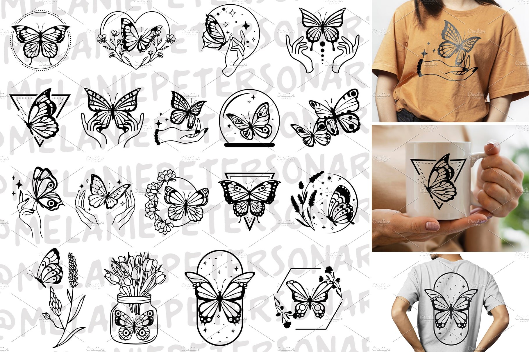 Butterfly Illustration SVG Bundle cover image.