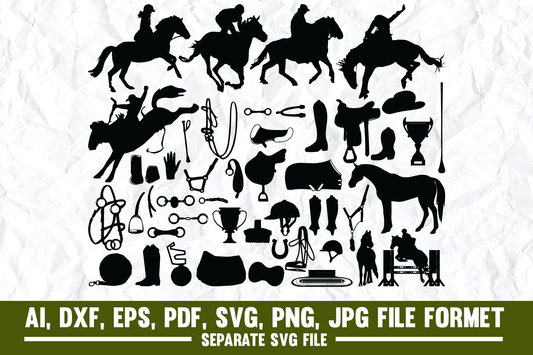 Equestrian set,horse,horse riding cover image.
