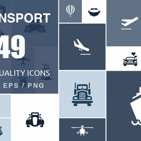 Transportation icons cover image.