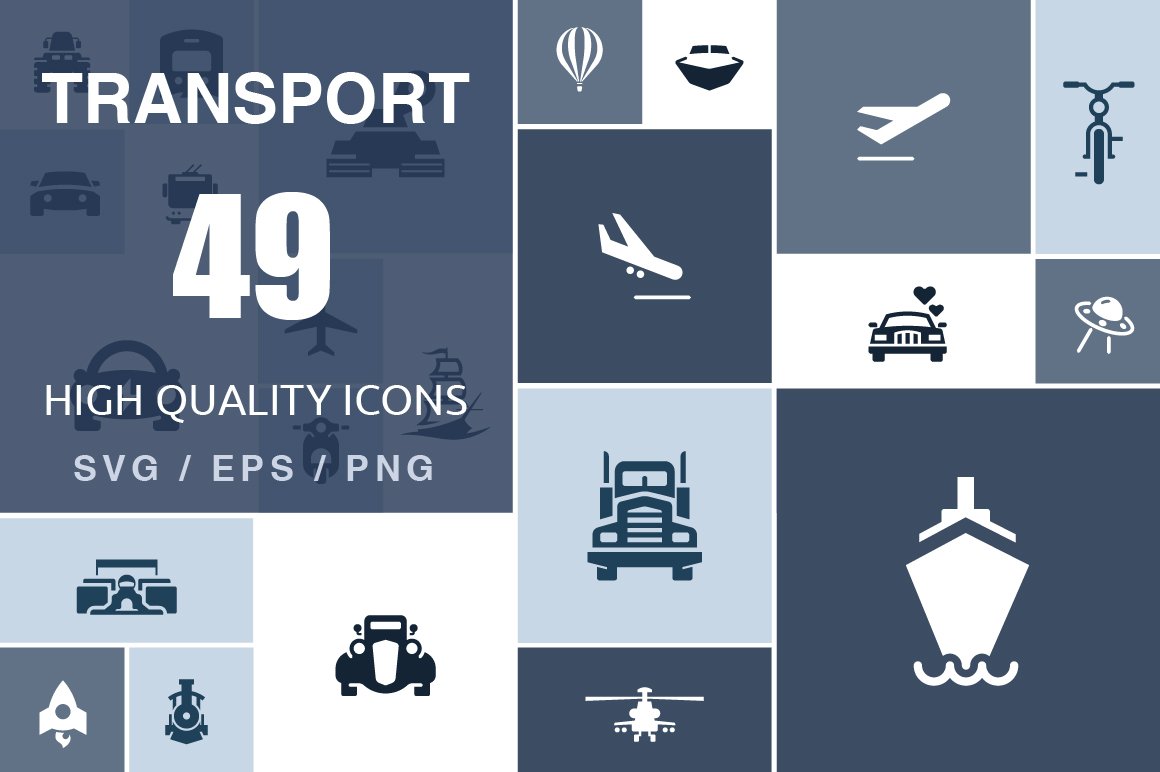 Transportation icons cover image.