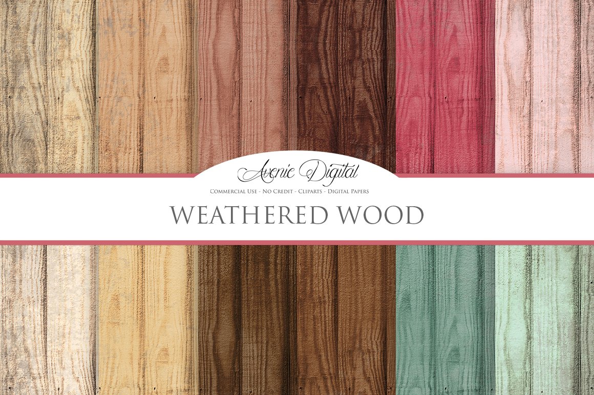 Weathered Wood Digital Paper Texture cover image.