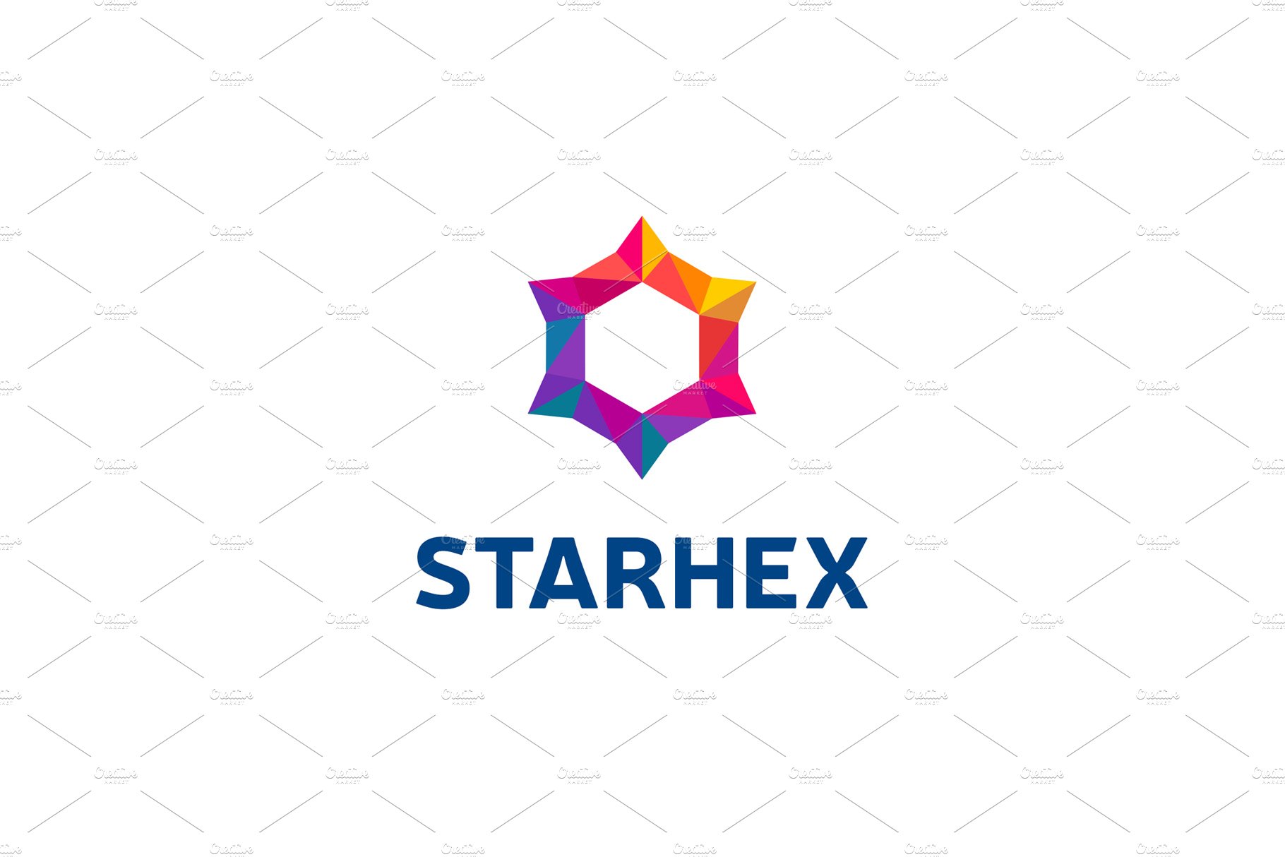 Hexagon Star Colorful Logo preview image.