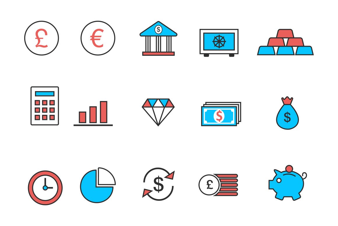 15 Bank and Finance Icons cover image.