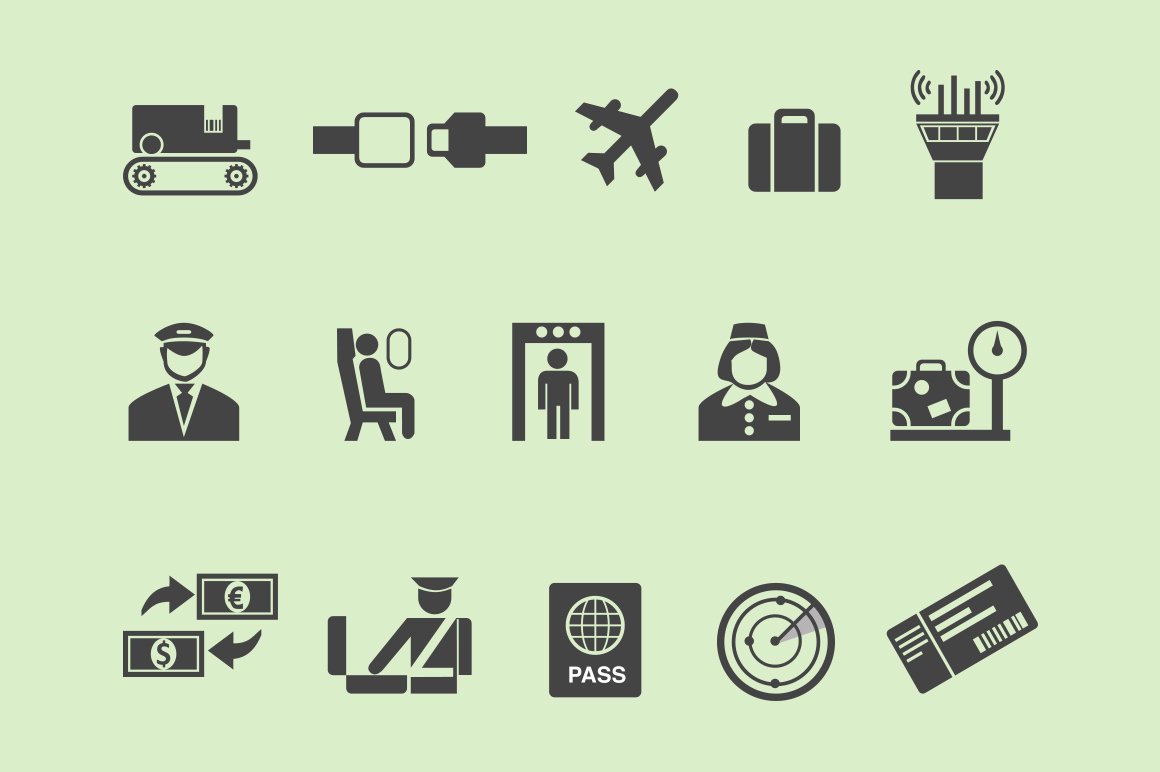 15 Airline and Airport Icons cover image.