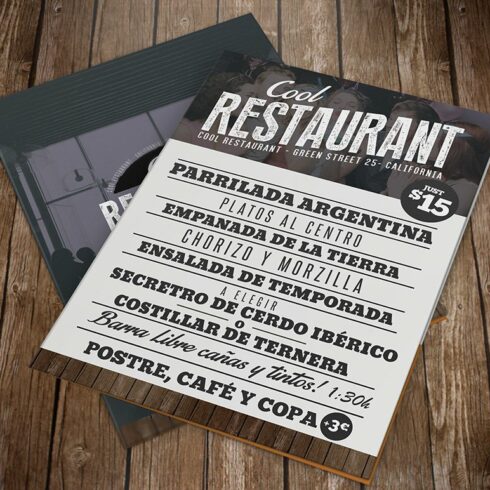 Restaurant Menu Template PSD cover image.